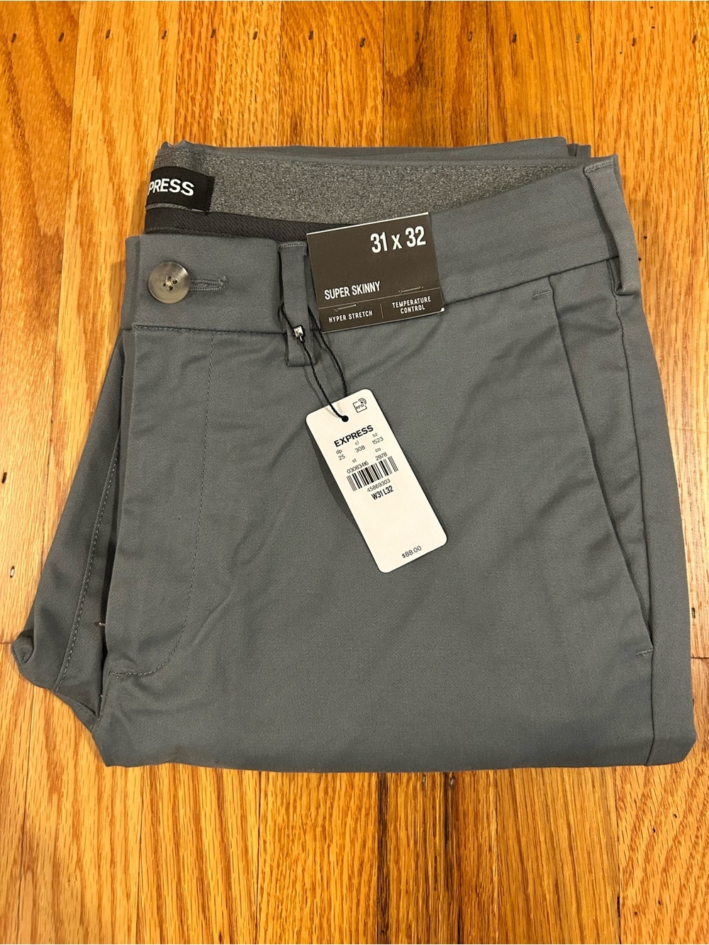 Express Men's Skinny Chino Pants Slate Blue - 31W x 32L Chinos/Khakis NWT
